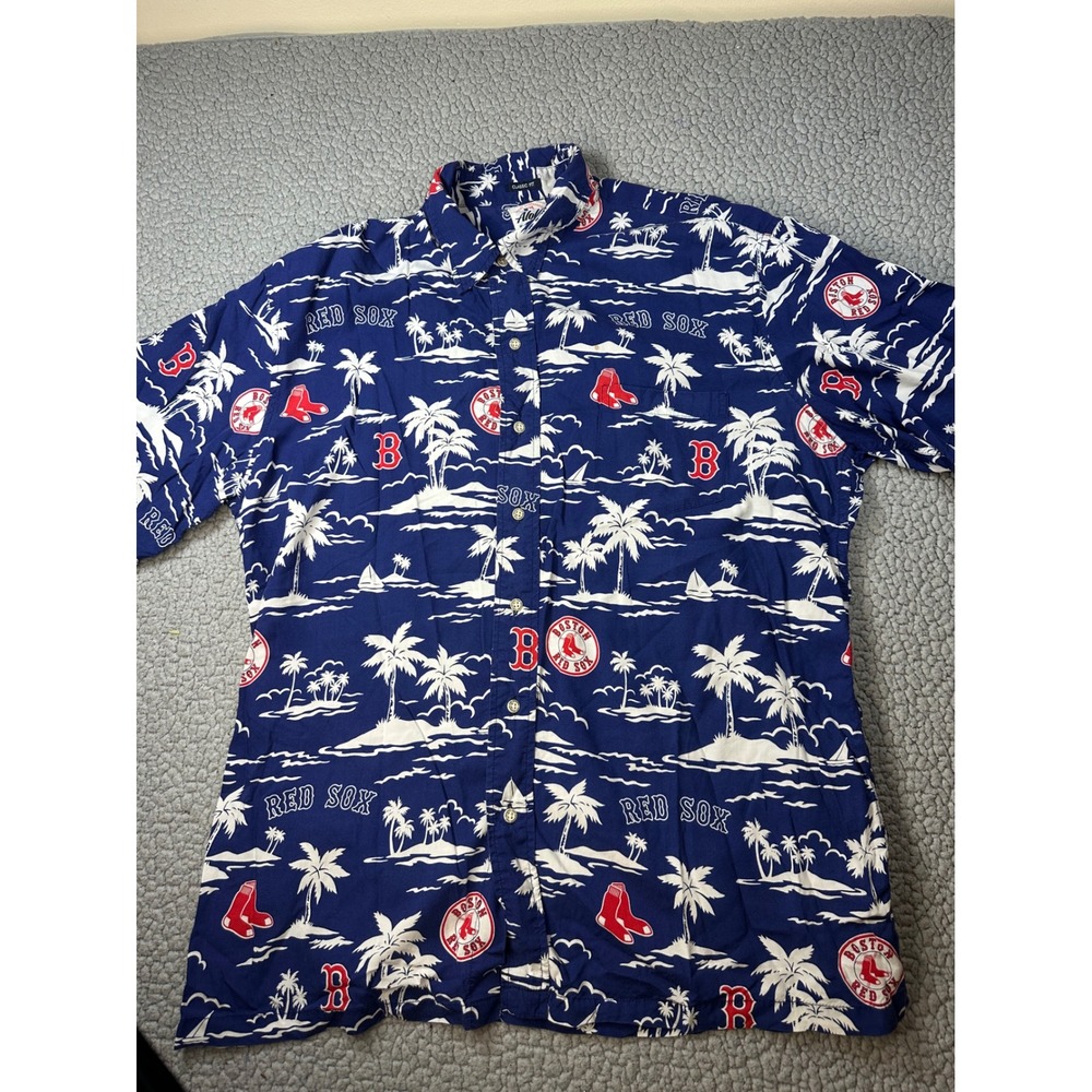 Reyn Spooner Boston Red Sox Aloha Shirt Mens Large Navy Blue MLB Baseball